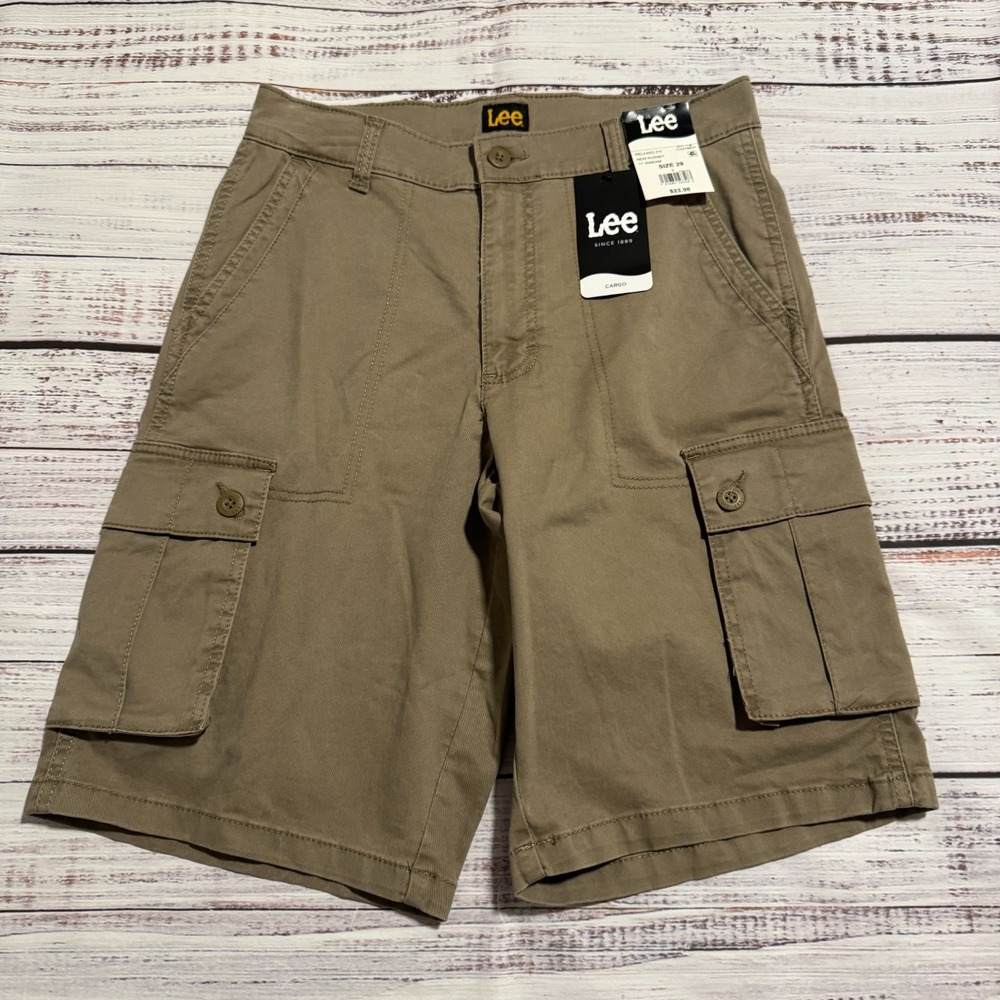 NWT Lee Relaxed Fit‎ Cargo Shorts Khaki Men's Size 29